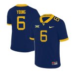 Men's West Virginia Mountaineers NCAA #6 Scottie Young Navy Authentic Nike Stitched College Football Jersey RC15K27WB